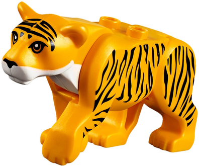 Cat, Large (Tiger) with White Muzzle and Black Nose and Stripes Pattern